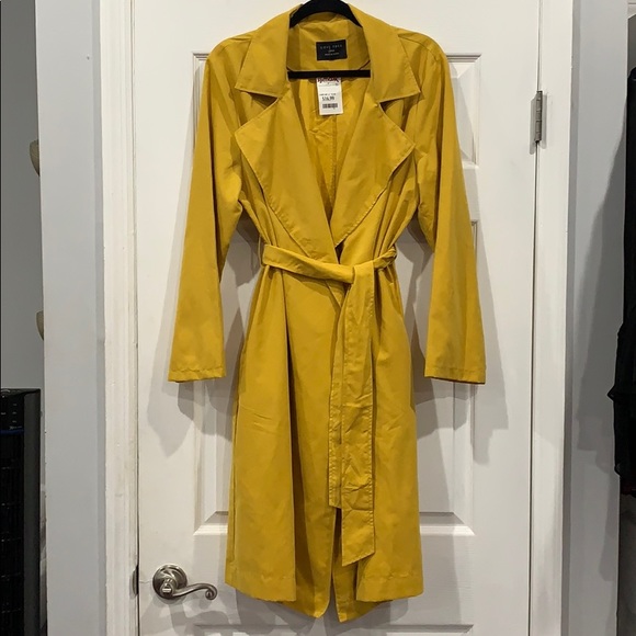 Love Tree Jackets & Blazers - Love Tree Light Weight Yellow Trench Coat -Large